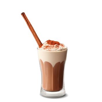 Chocolate Chili Milkshake chili powder cinnamon spicy kick Mexican inspired Summer drink concept Final image. close-up milkshake drink, isolated on transparent background