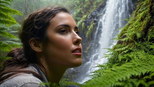 Close up woman outdoors portrait