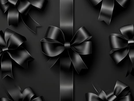 Elegant black friday background with stylish black bows for promotional design.