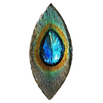 Stone isolated on transparent background. Labradorite A mystical labradorite with a spectral play of colors floating and gently rotating to.