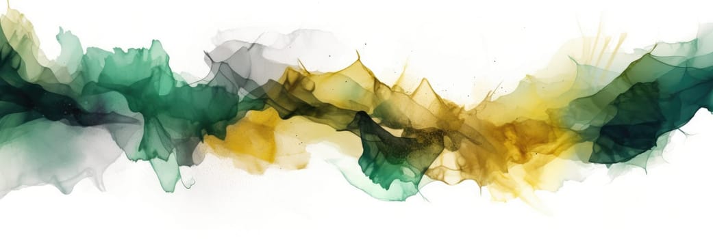 Abstract watercolor artwork mixed with buzzy geometric shapes for background of social media banner generative AI image