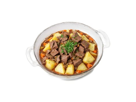 Nikujaga A hearty dish of nikujaga with chunks of beef and potatoes in a savory. Food isolated on transparent background.
