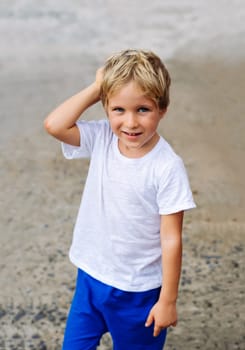 Portrait boy. Happy childhood, sincere emotions, joy of life, family education.