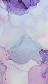 Soft pastel hues of purple and pink swirl together in an abstract watercolor creation, creating a tranquil and soothing visual experience. The layered design invites contemplation.