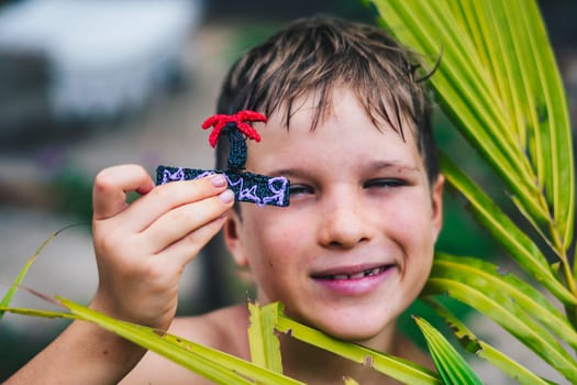 Portrait boy. Happy childhood, sincere emotions, joy of life, family education.