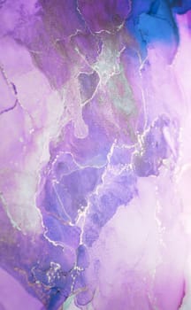 This artwork highlights a captivating blend of purple and blue watercolor hues, featuring mesmerizing marbling patterns that evoke a sense of tranquility and creativity.