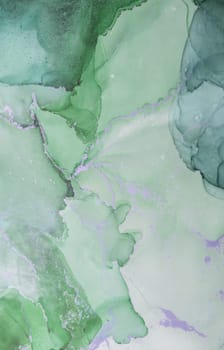Layers of soft green hues blend seamlessly to create an abstract representation of nature, showcasing fluid shapes and gentle textures that evoke calmness.