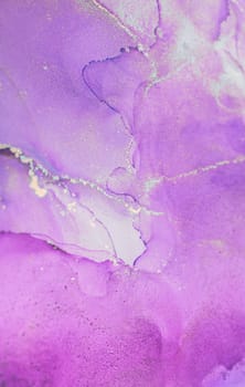 The composition features flowing textures and gradients of purple, creating an abstract representation of nature's elegance, with hints of shimmering highlights throughout.