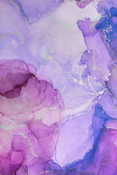 Swirls of deep and light purple create an ethereal backdrop, evoking a sense of fluidity and depth, layered with intricate textures that captivate the viewer.