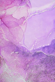 This artwork features a blend of soft pink and purple tones with flowing shapes and subtle gold details. The smooth texture creates a calming visual effect.
