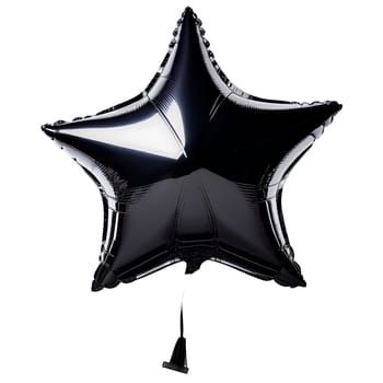 Star-shaped balloon floats against transparent background. Captured during celebration for decorative purpose