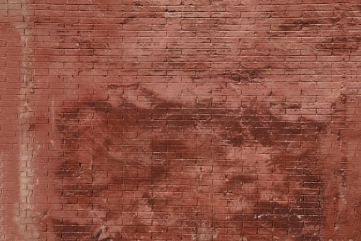 Damaged old shabby brick wall. Red Brick Wall Background.