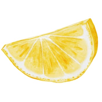 Lemon slice watercolor. Hand drawn tropical sour fruit. Clip art of juicy yellow lime. Half of citrus on isolated white background. Ideal for logo and packaging of natural cosmetics, household chemicals and design of nutritionist blogs. High quality illustration