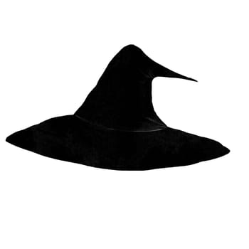 Witch hat watercolor. Hand drawn black wizard cap. Clip art isolated on white background of Halloween headdress. Ideal for stickers, photo design and blogs. High quality illustration