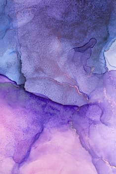 Rich shades of blue and purple blend seamlessly, forming abstract patterns that evoke a sense of tranquility and artistic expression, showcasing fluid art techniques.
