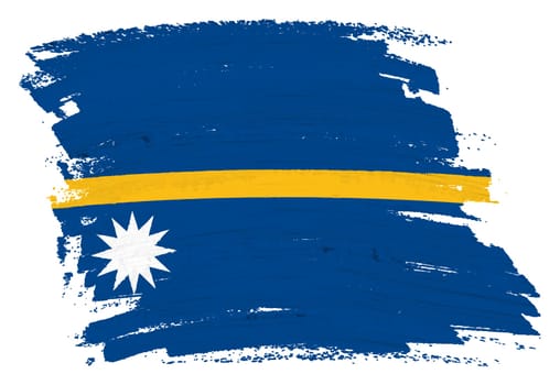 A Nauru flag background paint splash brushstroke 3d illustration with clipping path