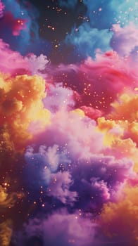 Dreamlike depiction of a nebula with soft pastel tones and sparkling star elements
