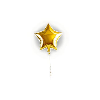 Star-shaped balloon floats against transparent background. Captured during celebration for decorative purpose