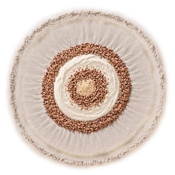 Pinto bean flour mandala a mandala of fine pinto bean flour medium pinto bean flour. Food isolated on transparent background.