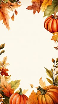 This backdrop showcases a stunning autumn harvest theme, with bright orange pumpkins surrounded by a variety of colorful leaves, capturing the essence of fall.