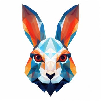 Portrait of a rabbit in vector psychedelic pop art style. Element of graphic design. Template for sticker, poster, t-shirt print, etc.
