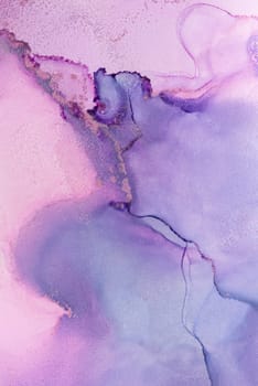 The artwork displays a mesmerizing blend of soft pink and purple tones, creating fluid shapes and textures that evoke a sense of tranquility and creativity.