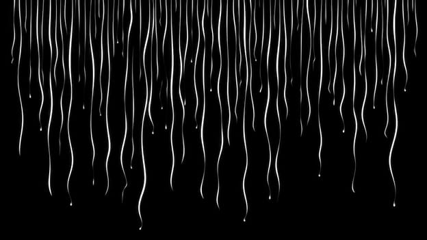 Abstract Background. White curved lines on dark background. A minimalist design characterized by sinuous white lines over a black background.