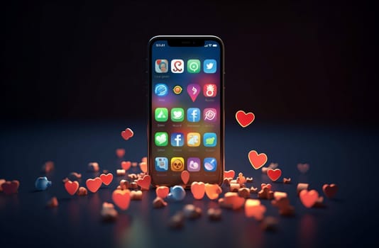 man woman like app bokeh valentines partner photo romance screen search love mobile phone website application smartphone day mobile chat online dating phone message. Generative AI.