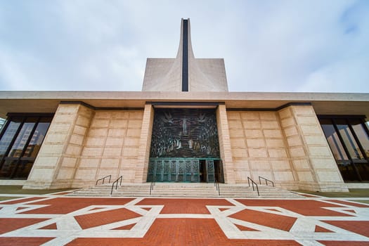 Image of Exterior sidewalk view of Cathedral of Saint Mary of the Assumption