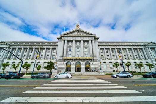 Image of Crosswalk view leading to San Francisco city hall