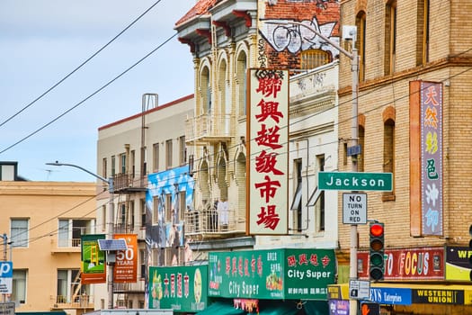 Image of Chinatown San Francisco view of store signs along street