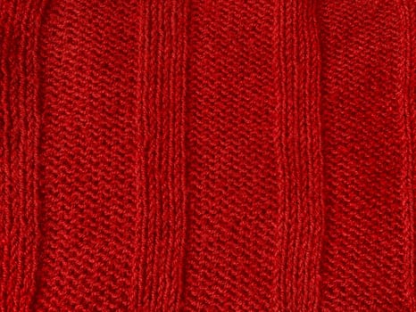 Closeup Knitted Fabric. Organic Woven Sweater. Macro Jacquard Xmas Background. Knitted Wool. Red Structure Thread. Nordic Winter Canvas. Soft Print Cashmere. Linen Abstract Wool.