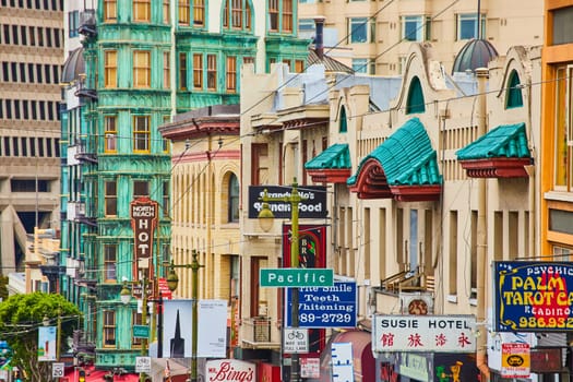 Image of Street signs and shop signs inside Chinatown