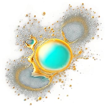 Vibrant drop water paint strokes merge in a dance of colors on a transparent canvas.