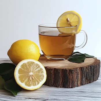 Cold Cure: Hot Tea with Lemon. High quality photo