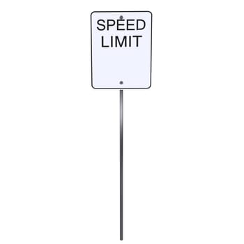 A speed limit sign stands alone on a pole, urging drivers to adhere to speed regulations.