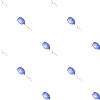 Seamless pattern with blue balloons. Birthday Pattern.