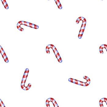 Christmas seamless pattern with cane lollipop.