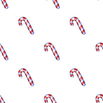 Christmas seamless pattern with cane lollipop. Christmas pattern