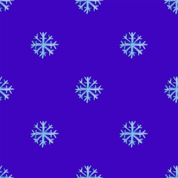 seamless Christmas pattern with snowflakes on a blue background