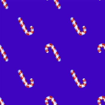 Christmas seamless pattern with cane lollipop. Christmas pattern