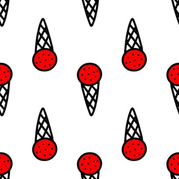 Seamless pattern with cute berries illustration