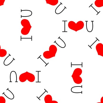 I love you seamless background illustration. Design for Valentines Day, Greeting Cards
