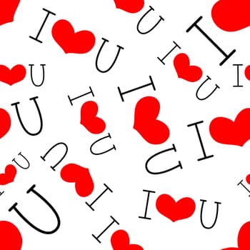 I love you seamless background illustration. Design for Valentines Day, Greeting Cards