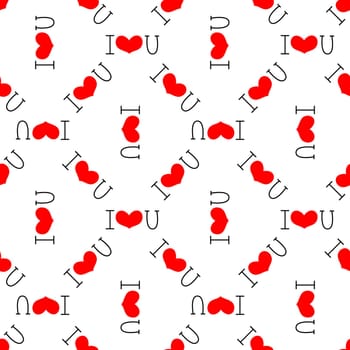 I love you seamless background illustration. Design for Valentines Day, Greeting Cards