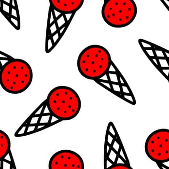 Seamless pattern with cute berries illustration