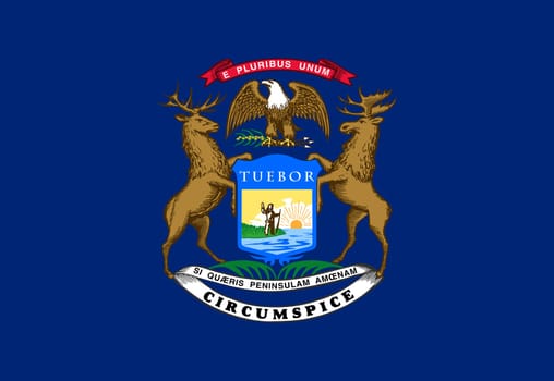 A Michigan State Flag background illustration