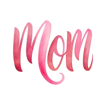 Mother's Day greeting card. Best mom handwritten lettering. Hand drawn illustration. Postcard design. Ai generated image