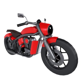 This artwork features a stylized red motorcycle with innovative design elements.