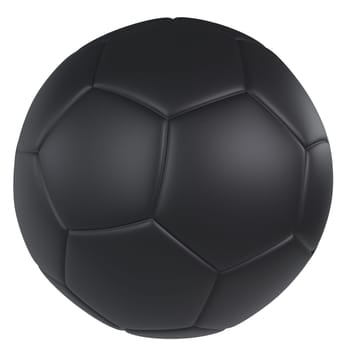 A realistic black soccer ball showcases its textured panels and classic design.